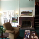 Hotel Coolidge lobby and fireplace